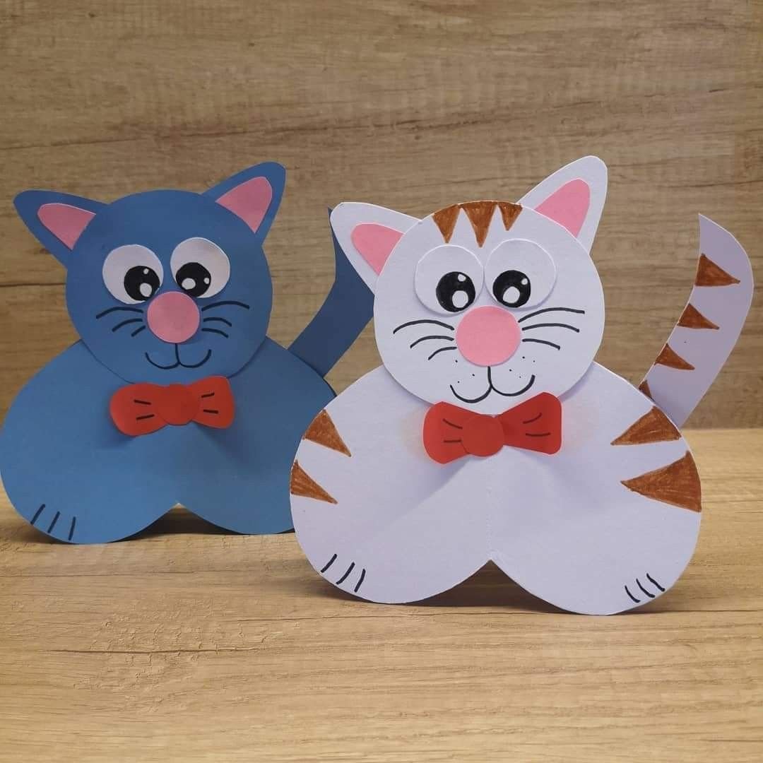 Мастер класс котик из бумаги