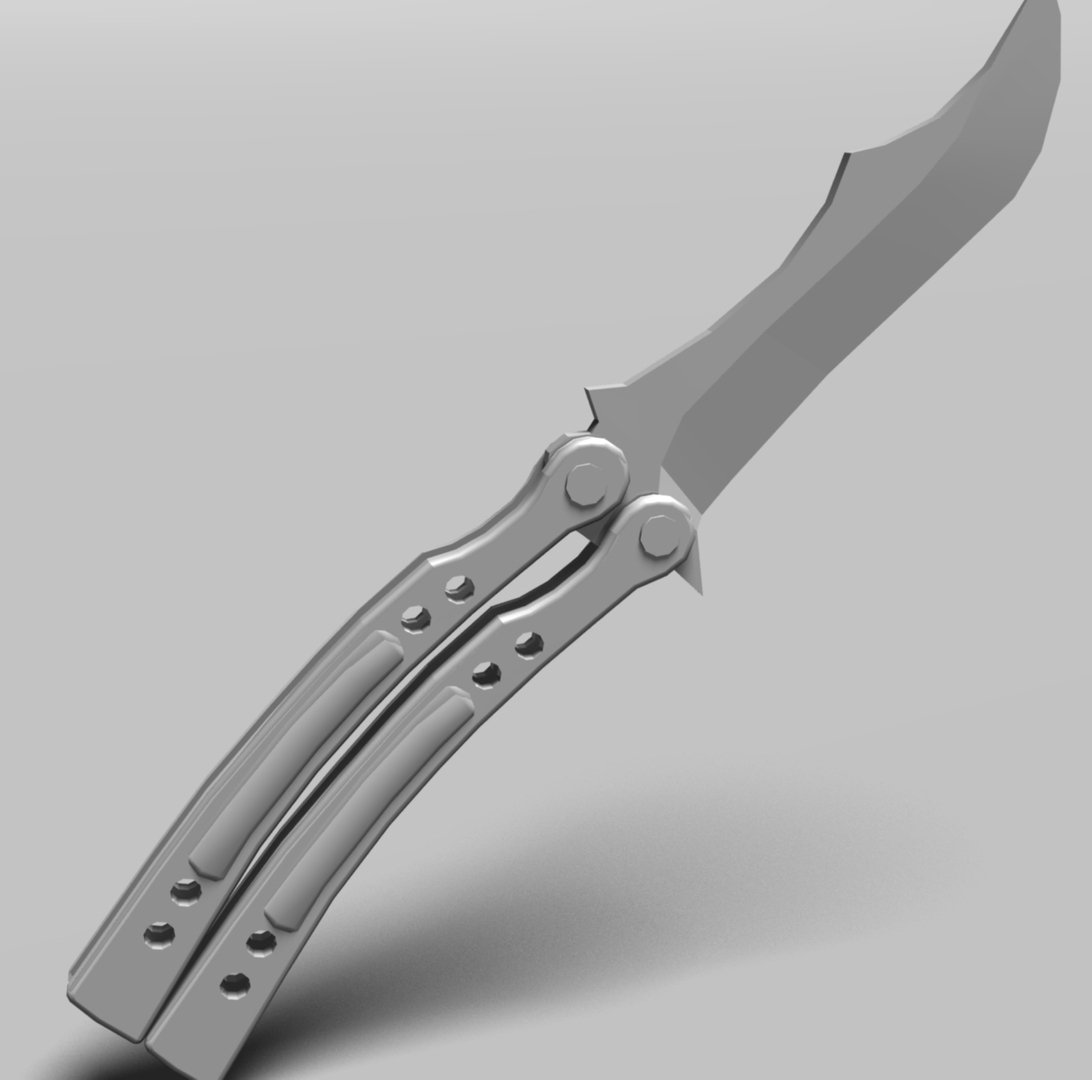 Нож бабочка Low Poly