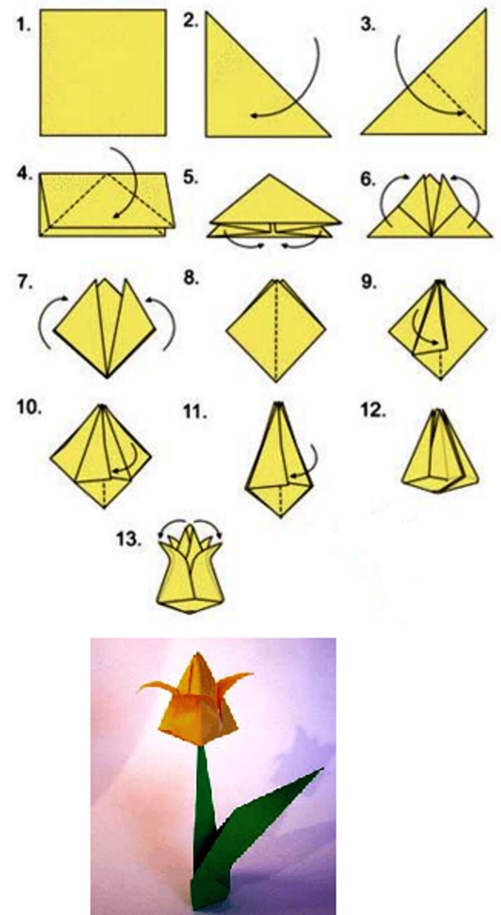 Поделки поэтапно 1 класс. Оригами цветок тюльпан схема для детей. Оригами цветы простые схемы для детей тюльпан. Оригами тюльпан пошагово для начинающих. Оригами для детей 8-9 лет схемы тюльпан.