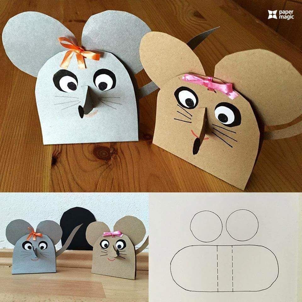 Поделка из картона мышь