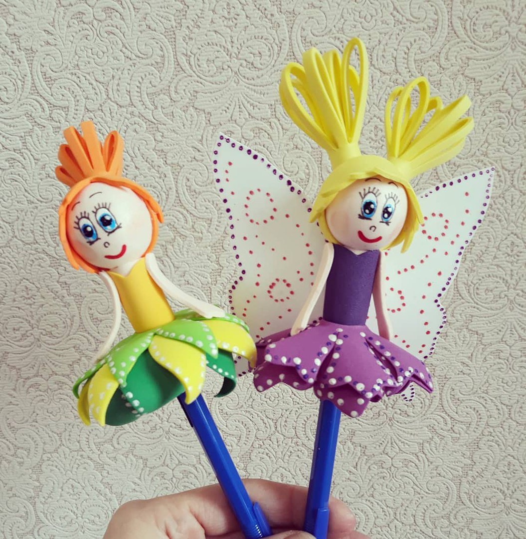 Кукла из фоамирана на ручке
