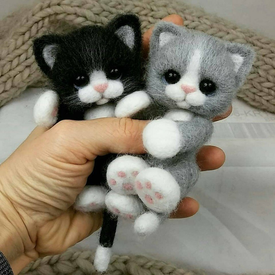 Валяные игрушки милые котята