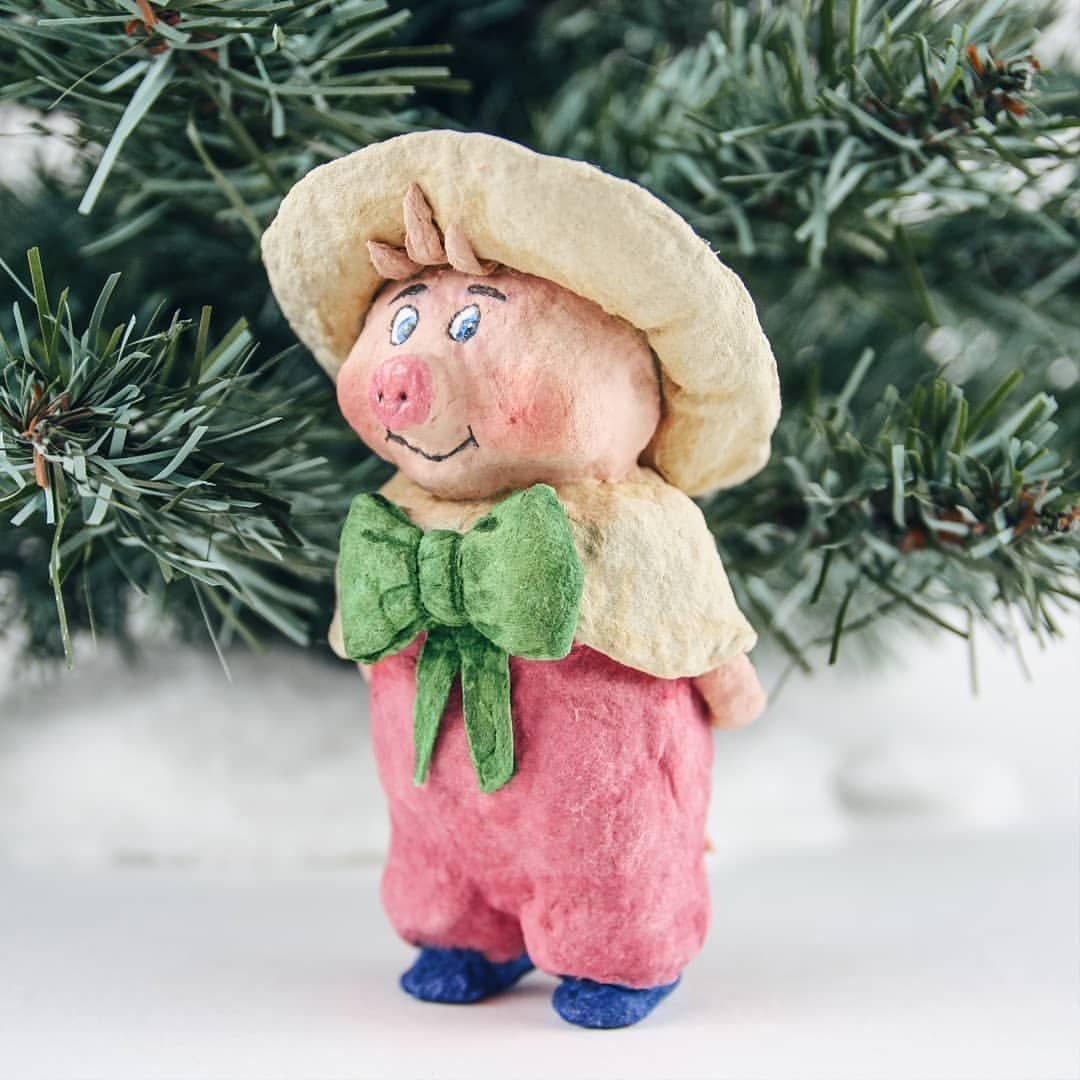 Новогодние игрушки из ваты