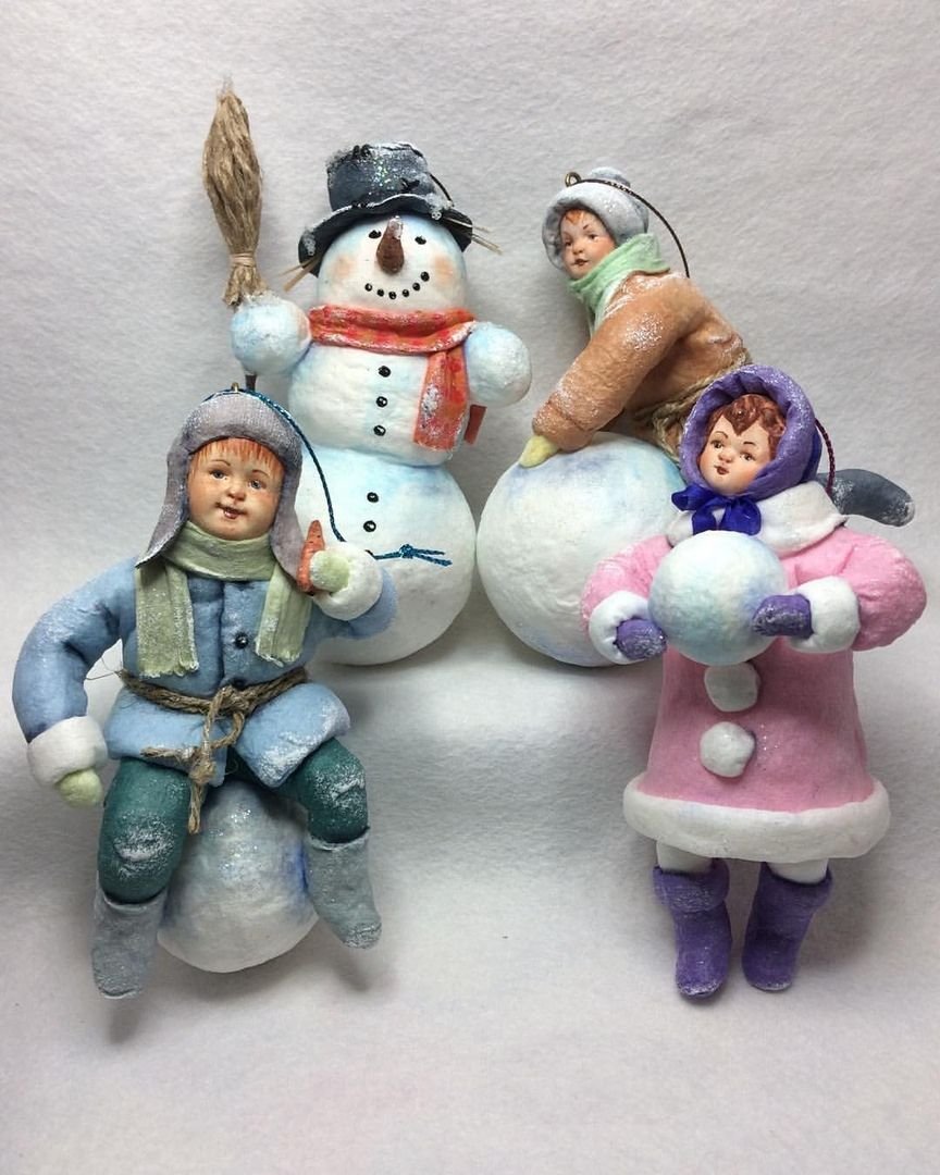 Новогодние игрушки из ваты