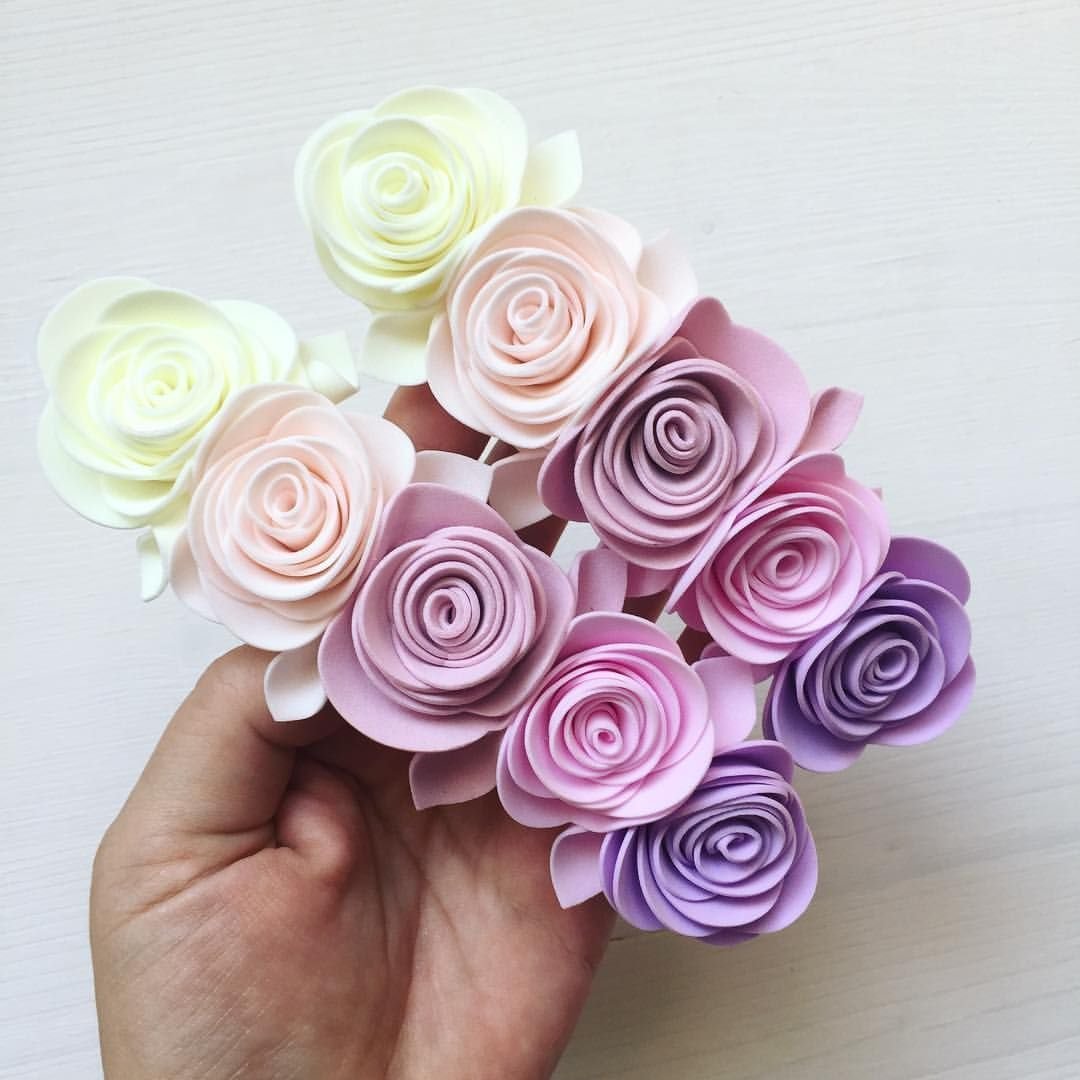 Спиральные цветы из фоамирана