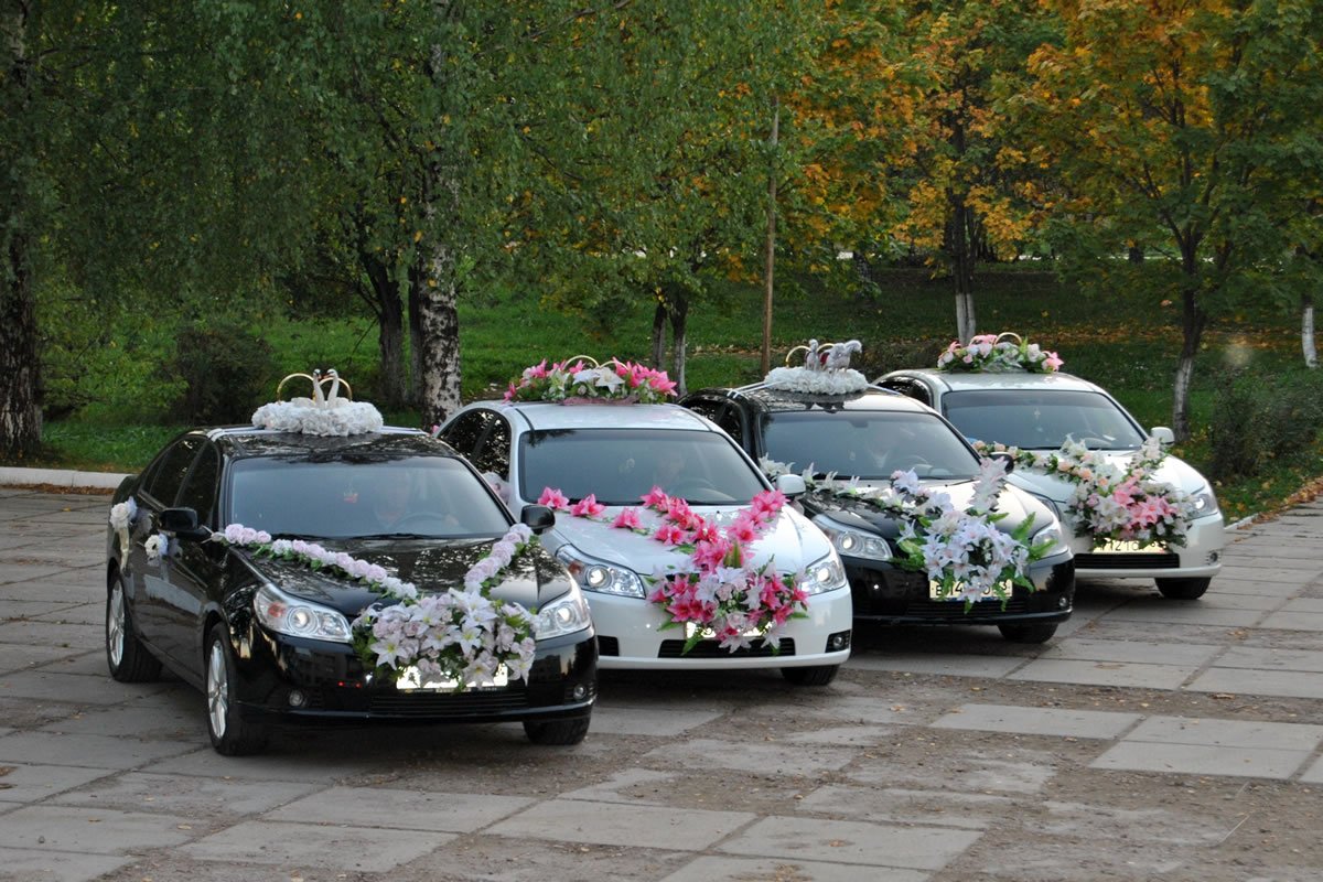 Украшение свадебного кортежа