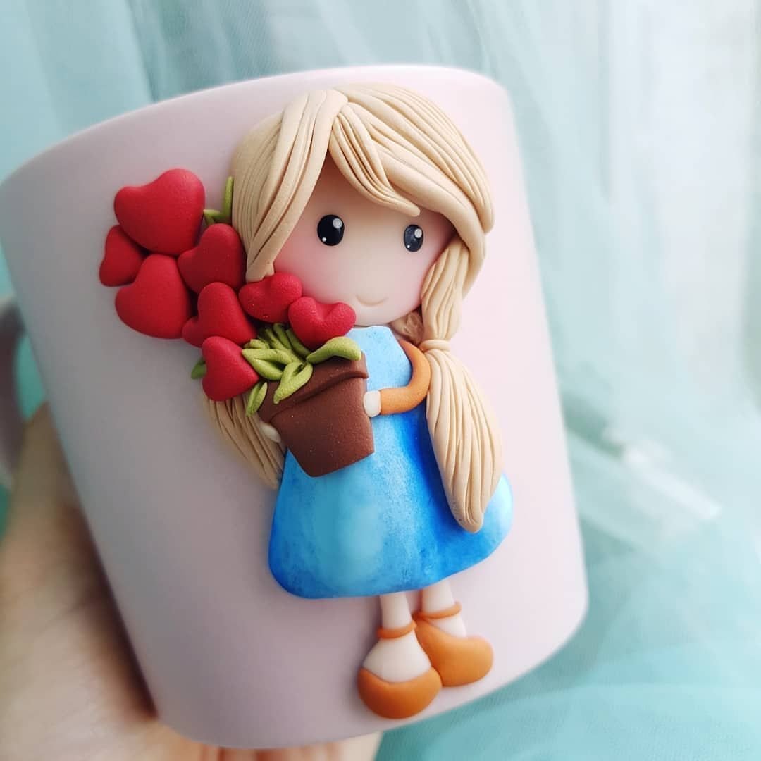 Лепка из полимерной глины на кружках