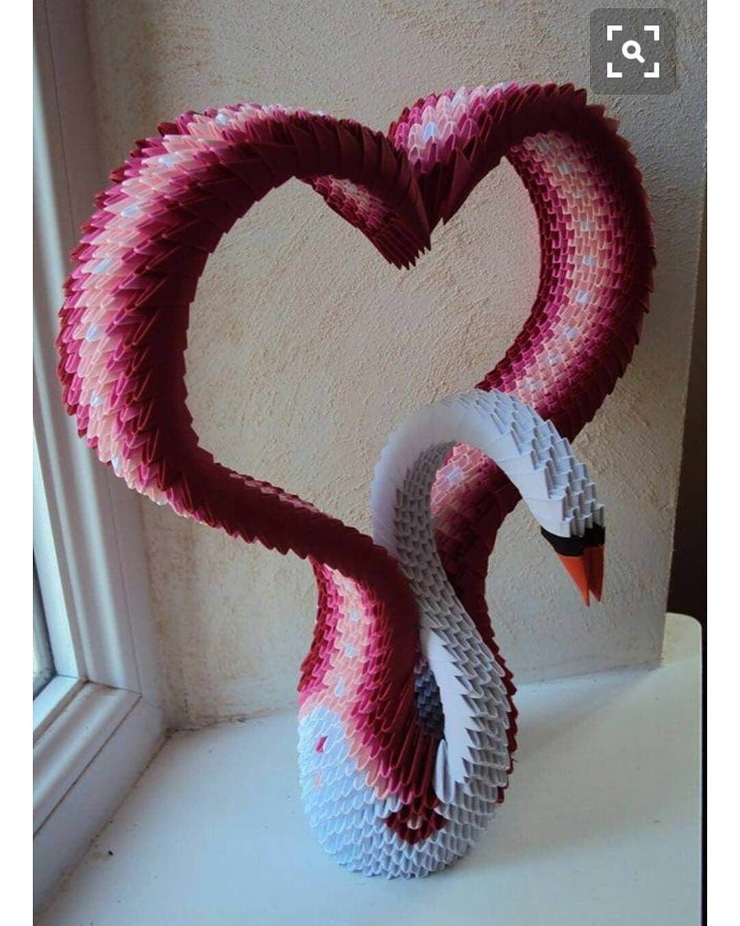 Сердце из бумажных модулей