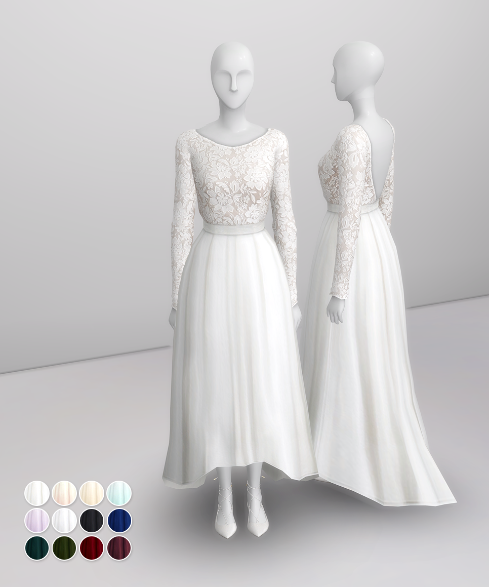 SIMS 4 платье белое