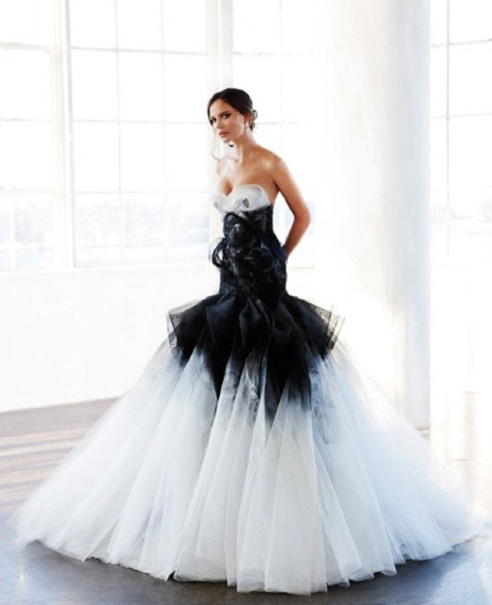 Marchesa черно белое платье