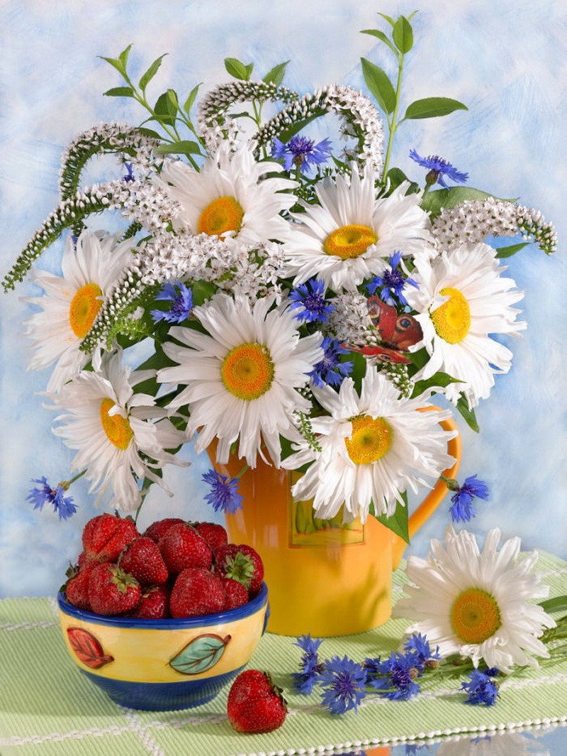 Алмазная мозаика ромашки
