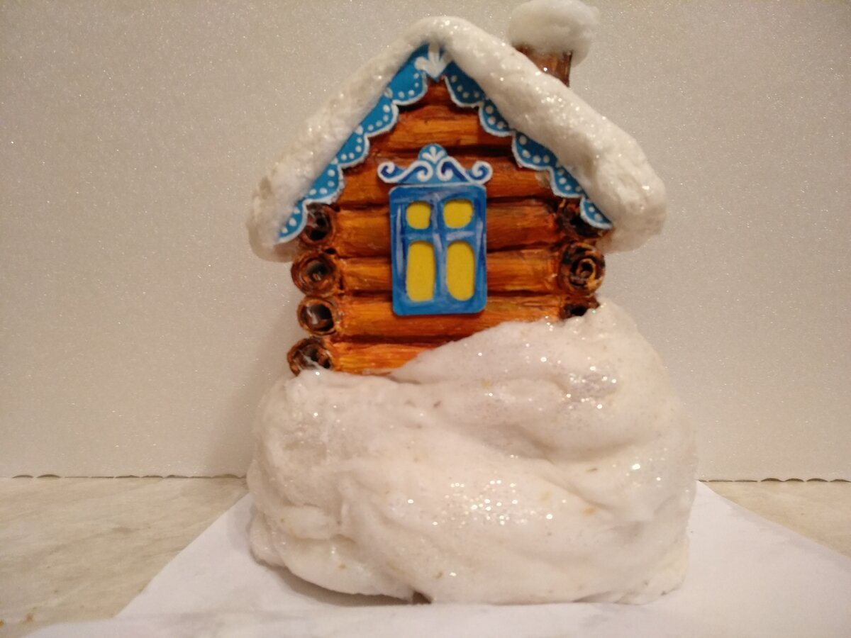 Новогодние домики из ваты