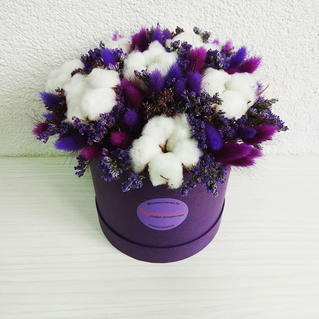 Букет с хлопком в коробке