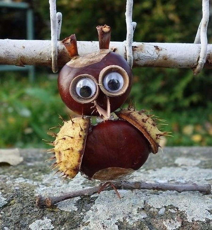 Поделки из каштанов и желудей