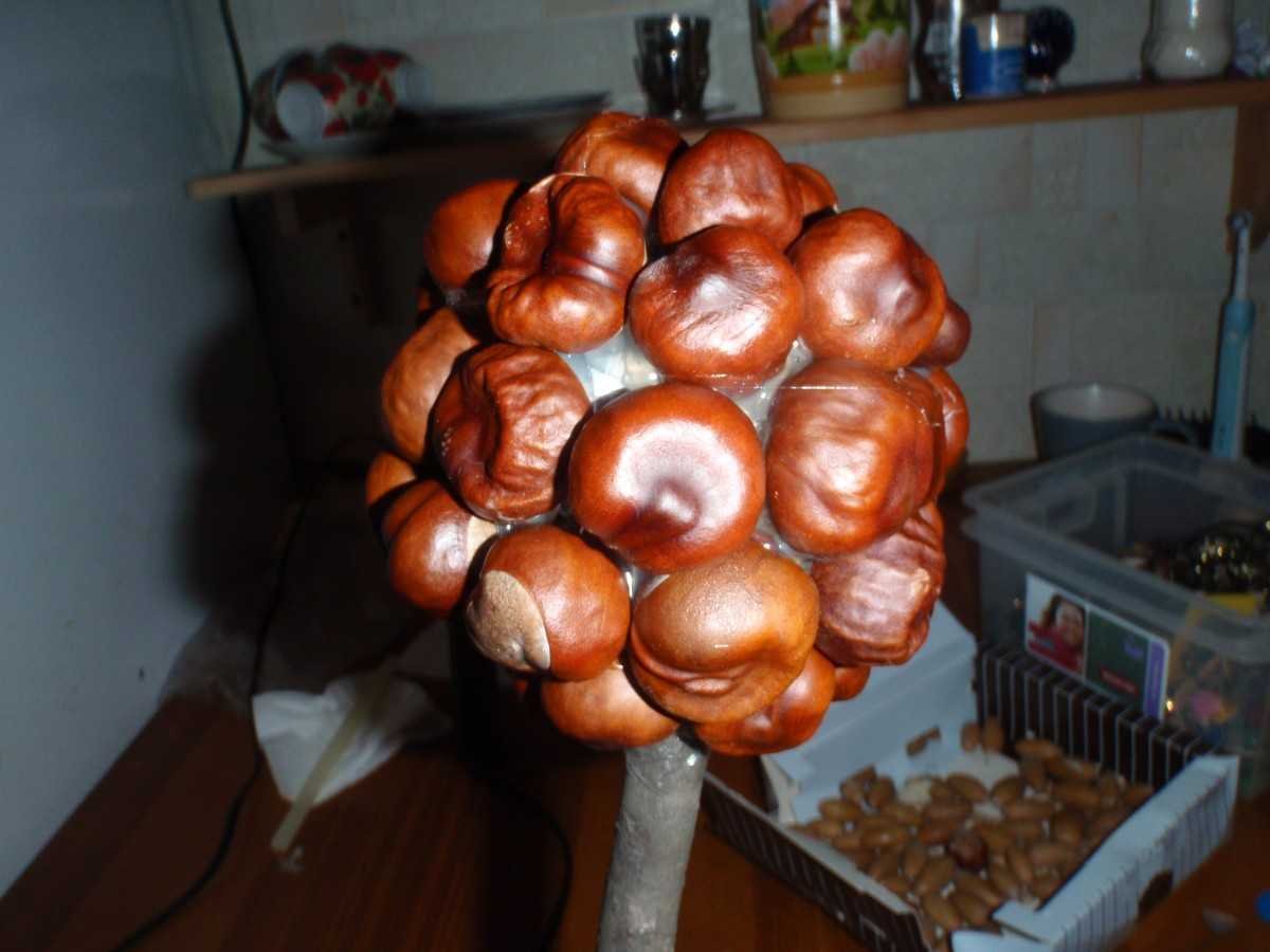 Белочка из каштанов