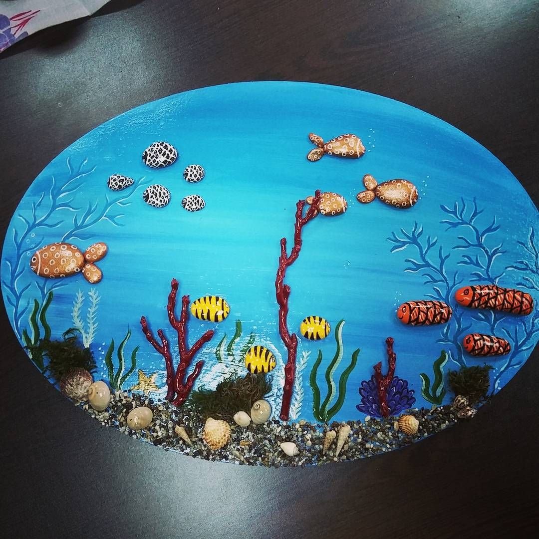 Поделка из аквариумных камушков