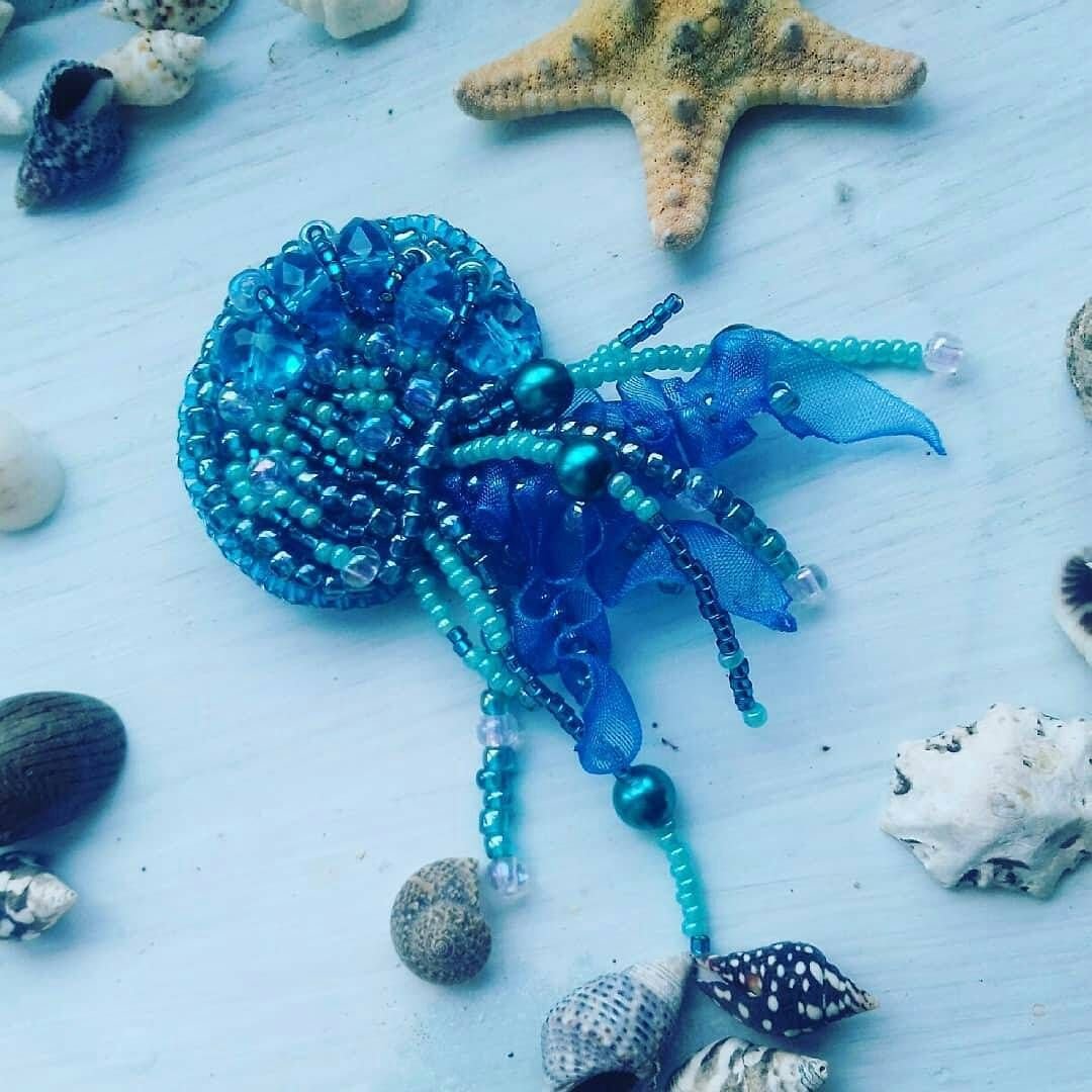 Украшение медуза морская из камня