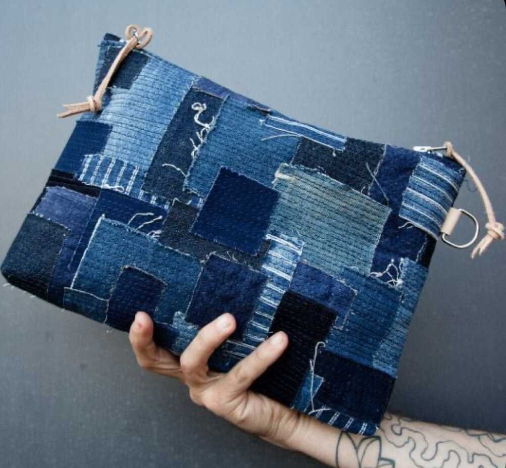 Сумка джинсовая из кусочков