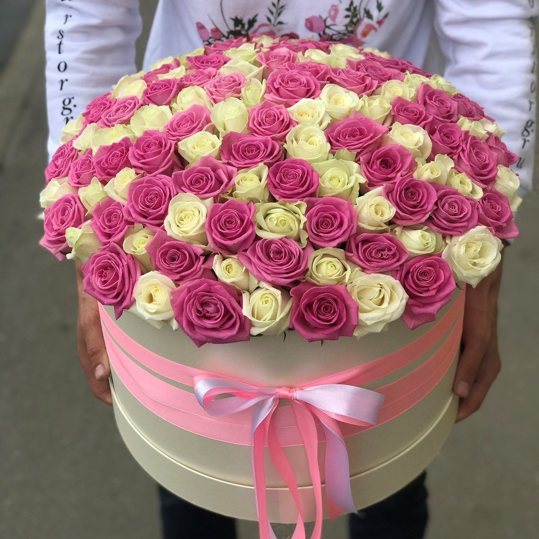 Большие букеты в коробках