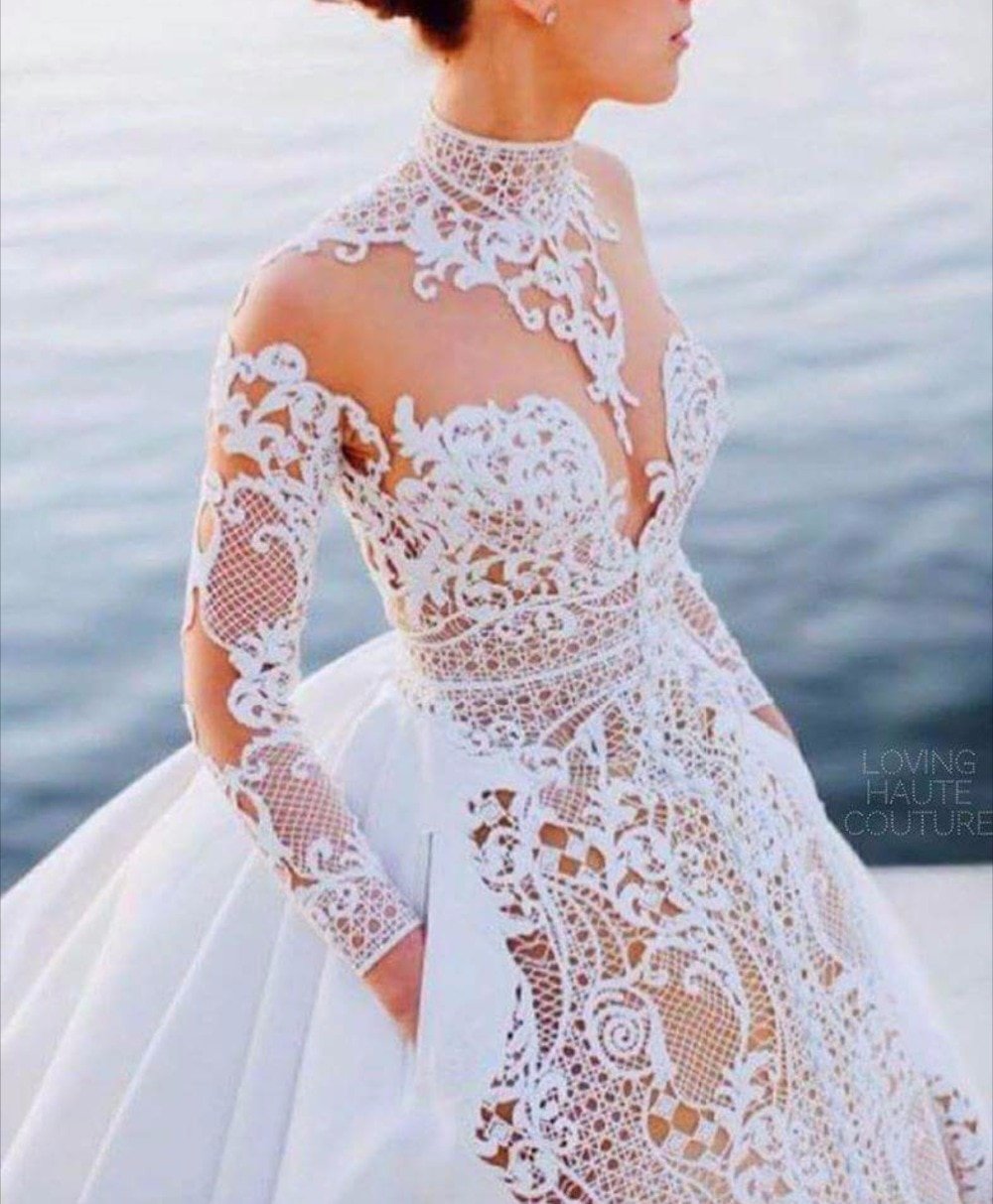 Короткое платье ажурное свадебное