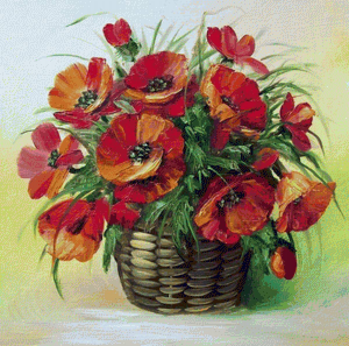 Маки в корзине