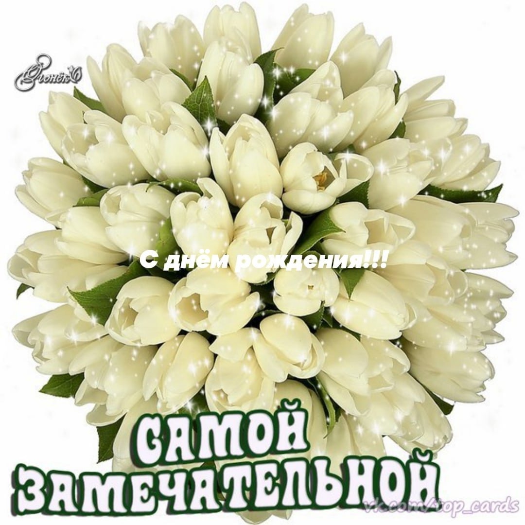 Открытки с днем рождения белые тюльпаны