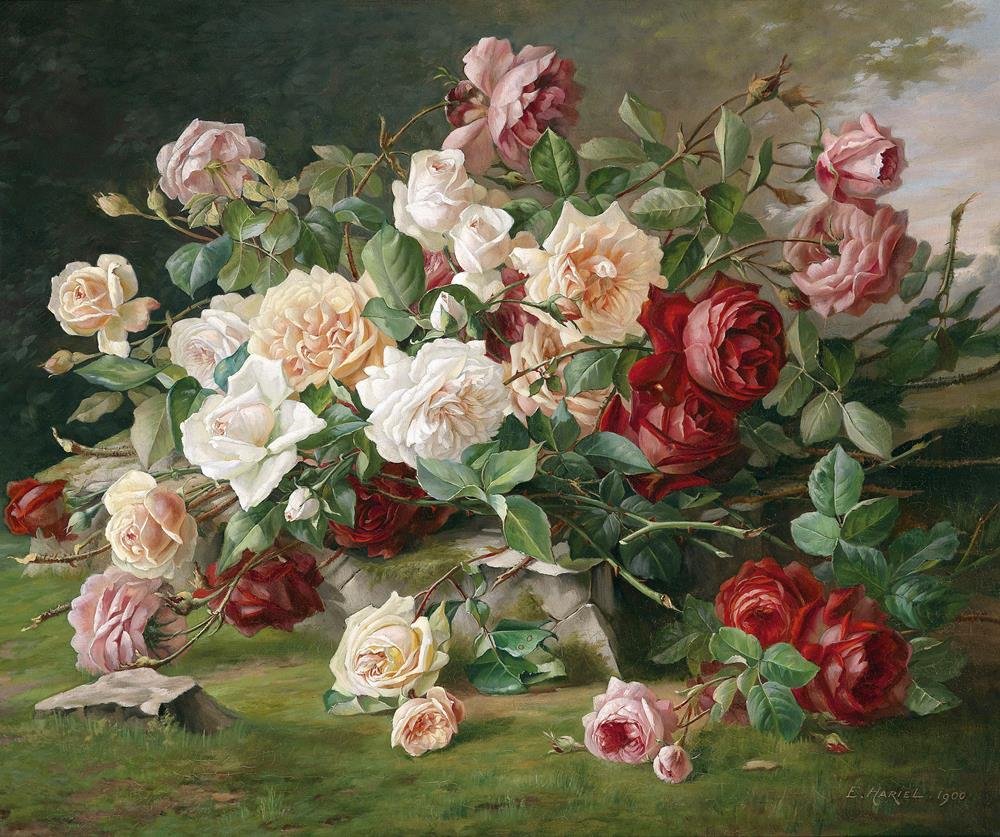 Кошуа Эжен Анри картины пионы