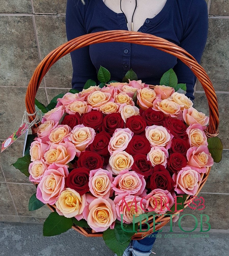 Корзина цветов с цифрой