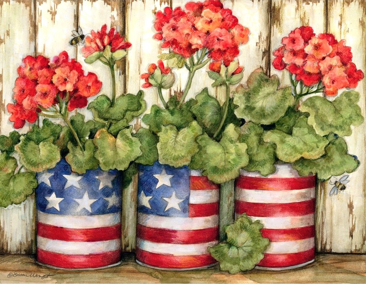 Vase with Flags