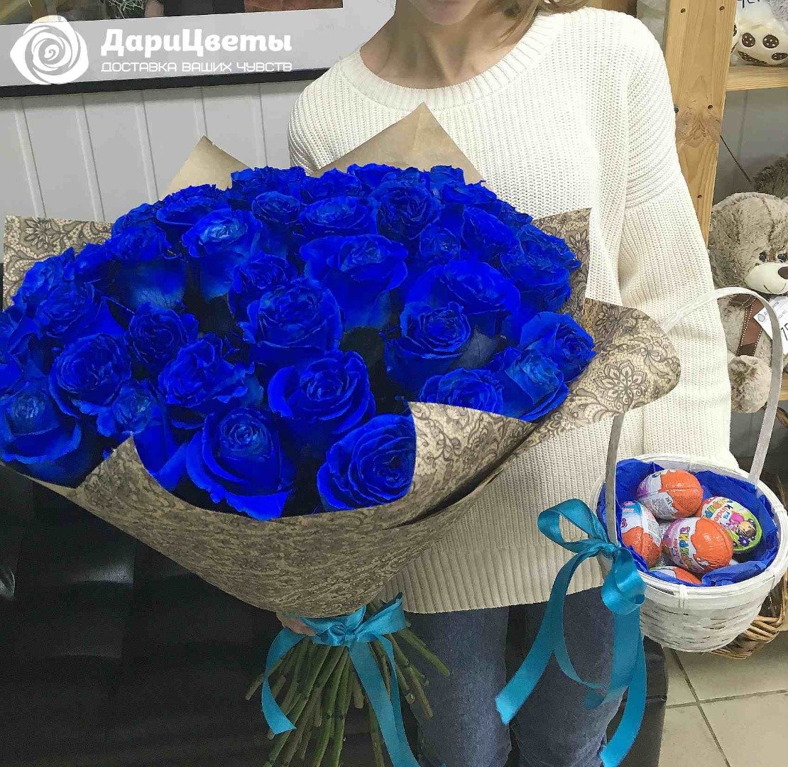 Роза синяя (60 см.)