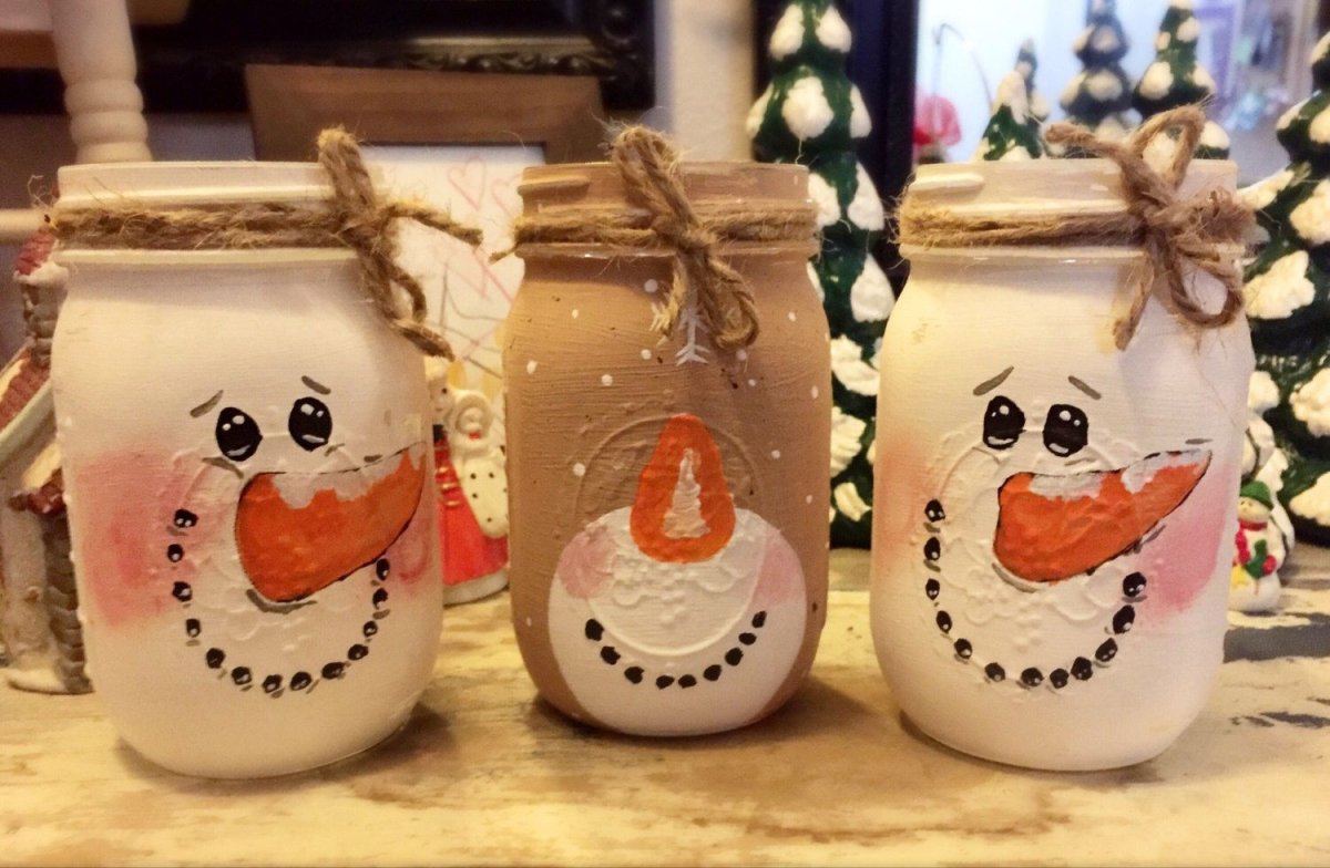 Снеговик из банки стеклянной