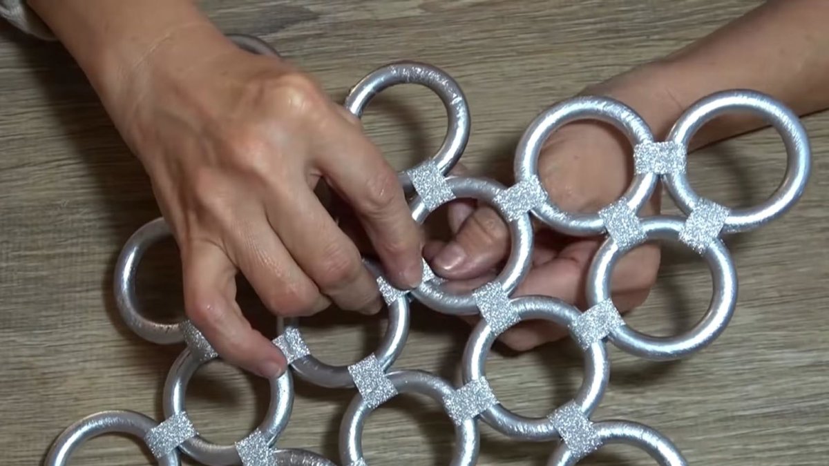 Декор из колец для штор
