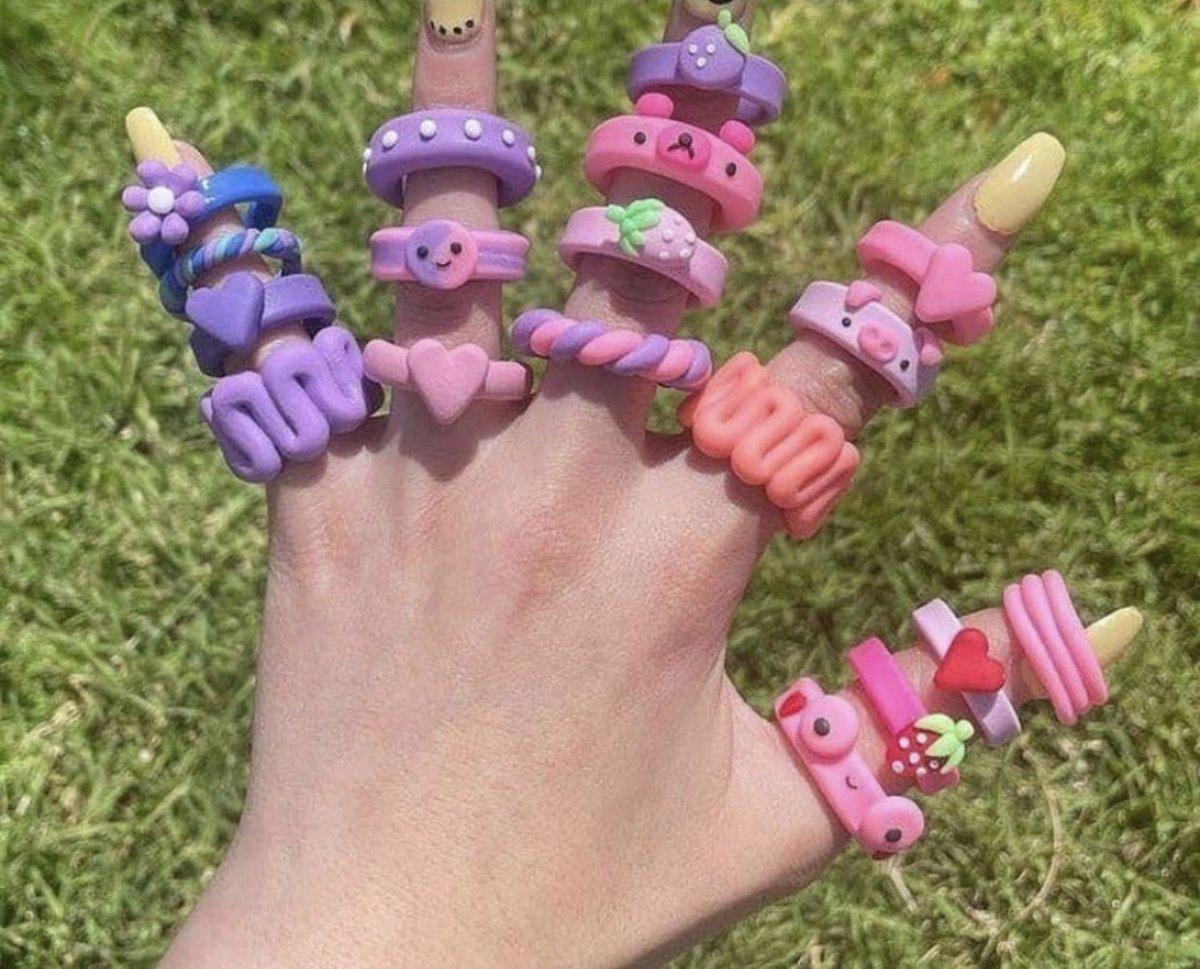Кольца из глины инди КИД