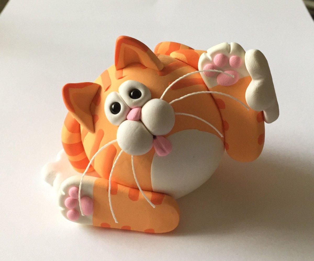 Котенок из полимерной глины
