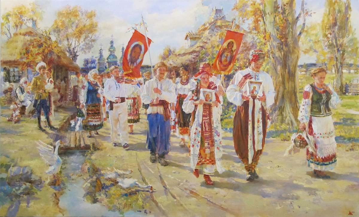 Картины художника Падалка Казачья семья