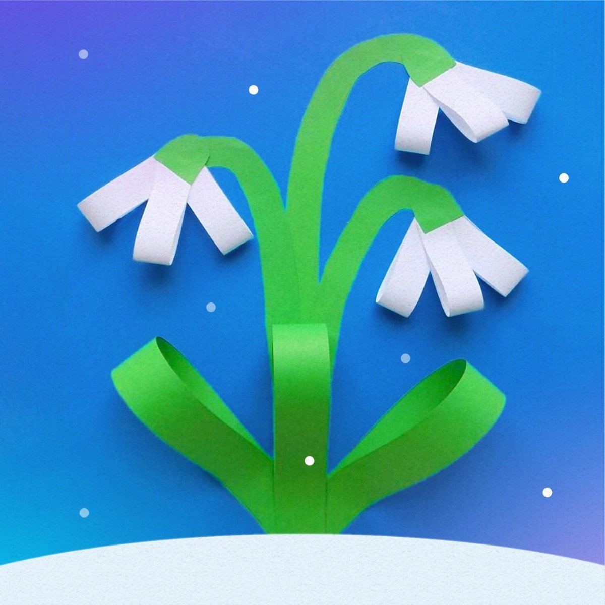 Подснежники из бумаги для детей