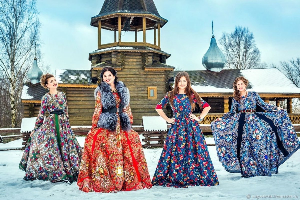 Платье в русском стиле