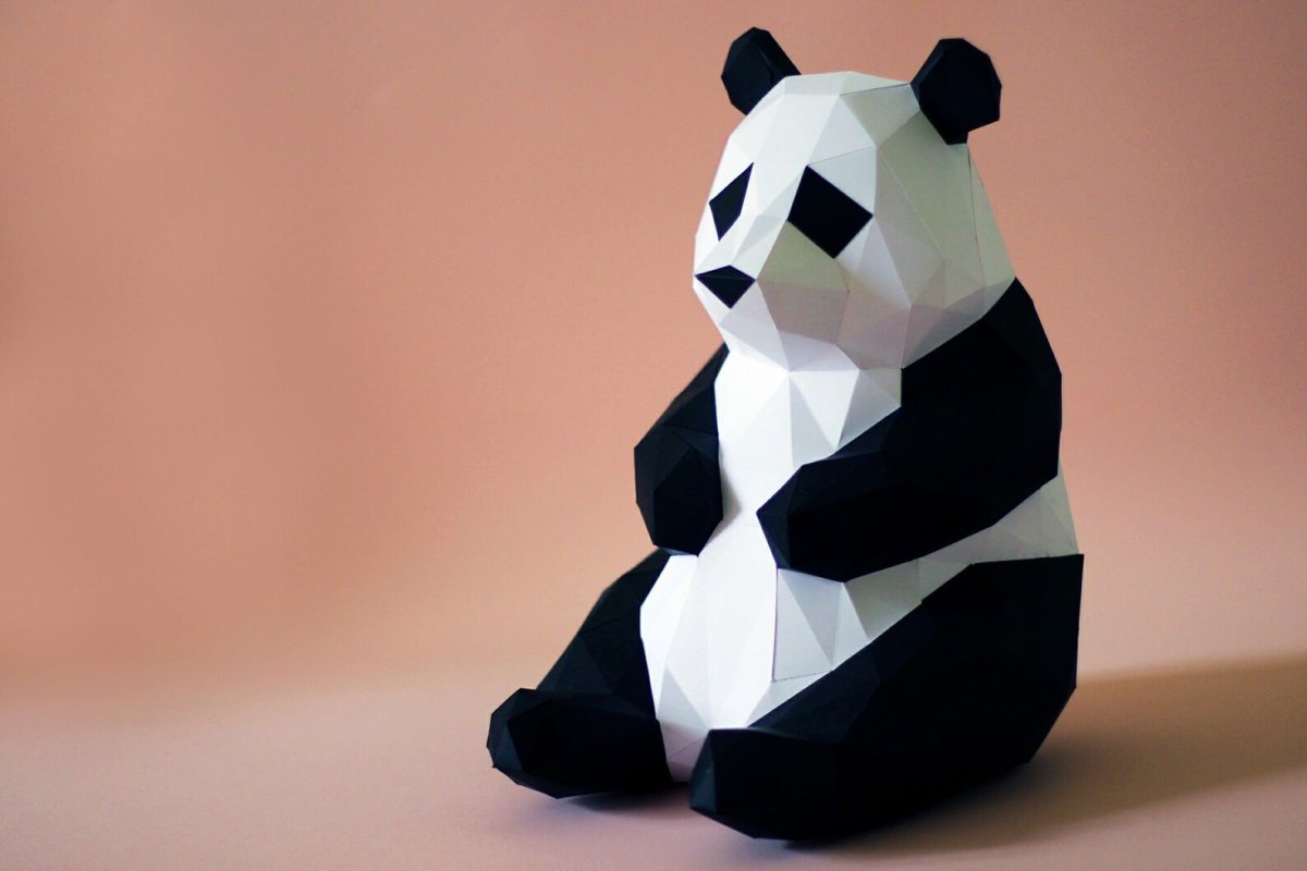 Panda Low Poly паперкрафт