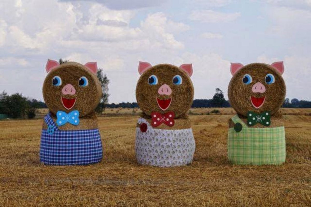 Фигуры из соломы на полях Дожинки