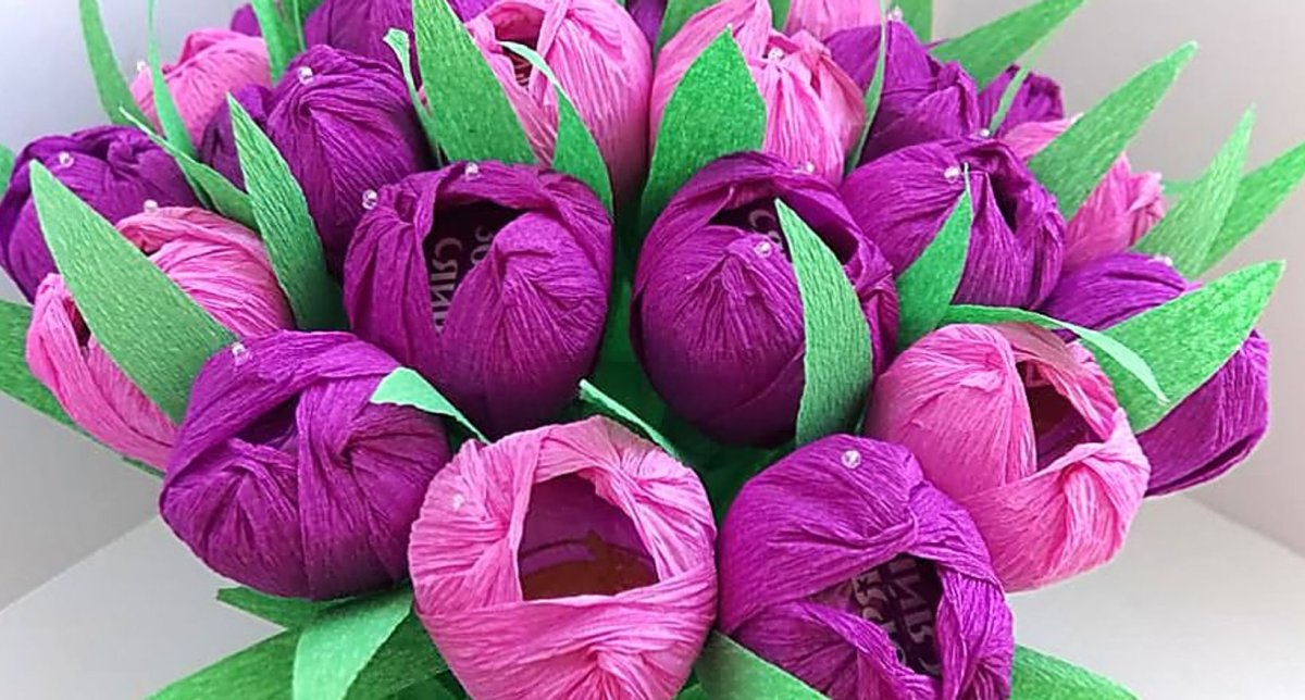 Крокусы из гофробумаги