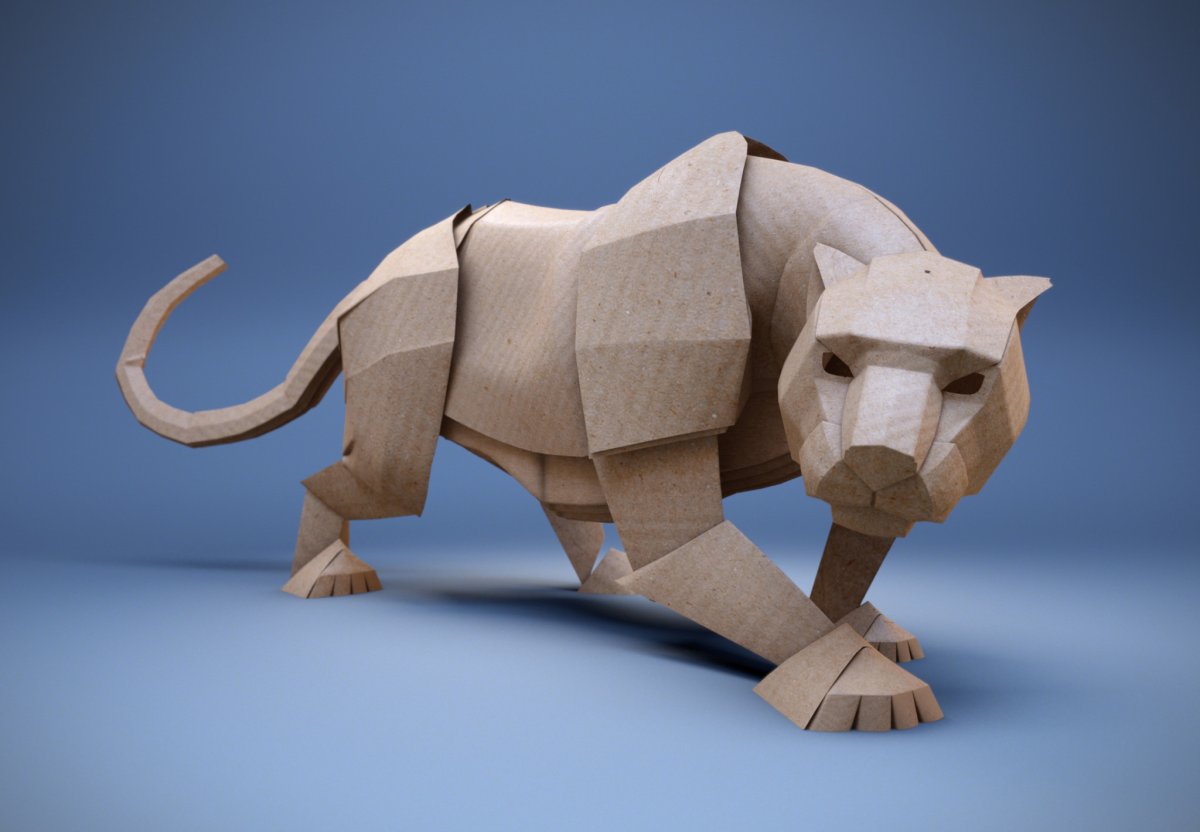 Papercraft 3d модель пантера