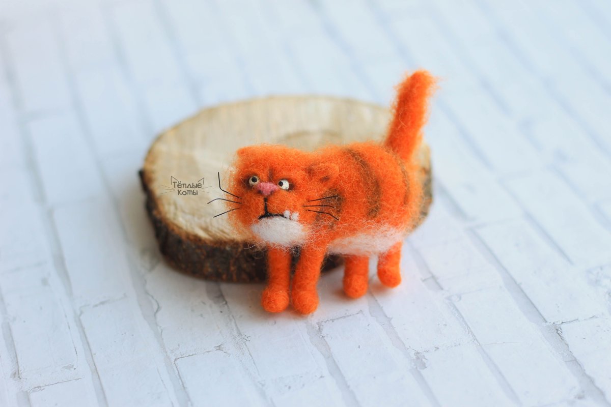 Кот валяние из шерсти