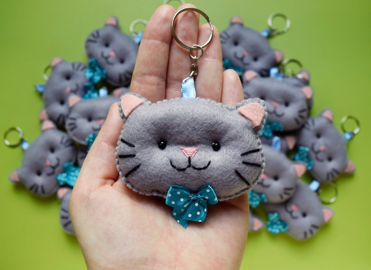 Брелок из фетра кот