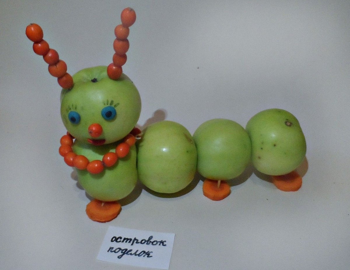 Гусеница из овощей