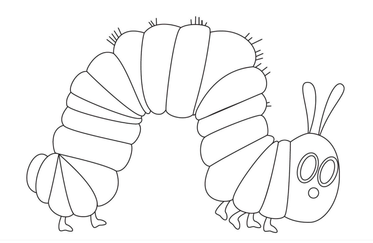 The very hungry Caterpillar раскраска