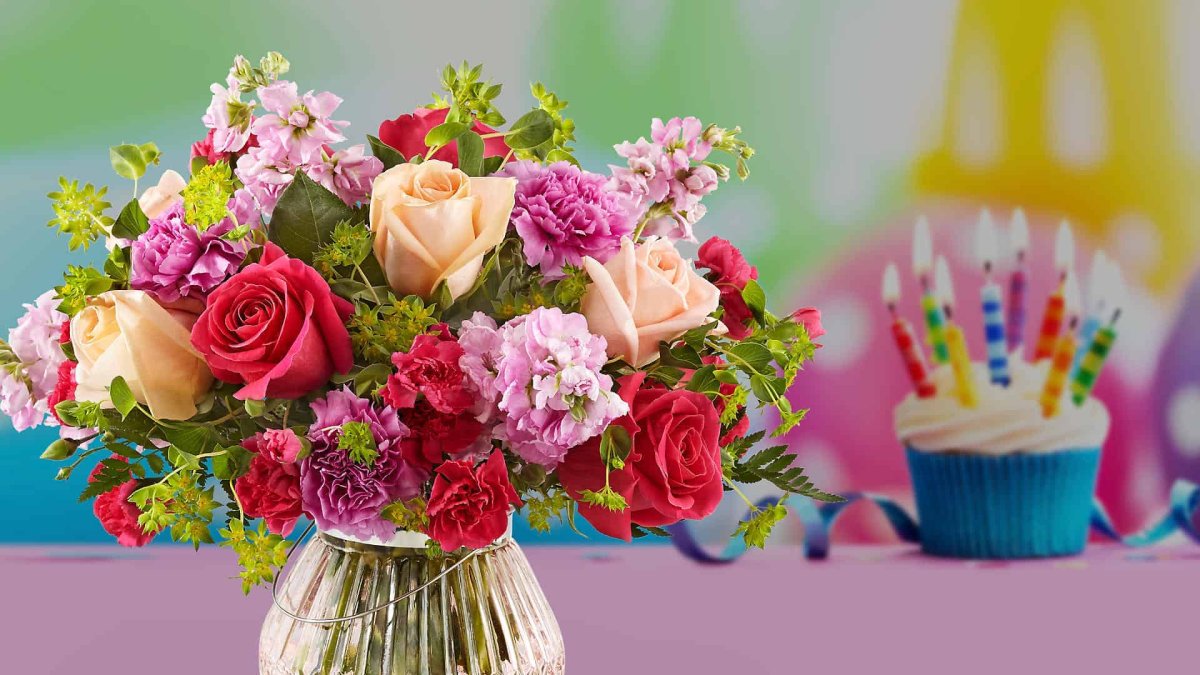 Яркий букет Happy Birthday