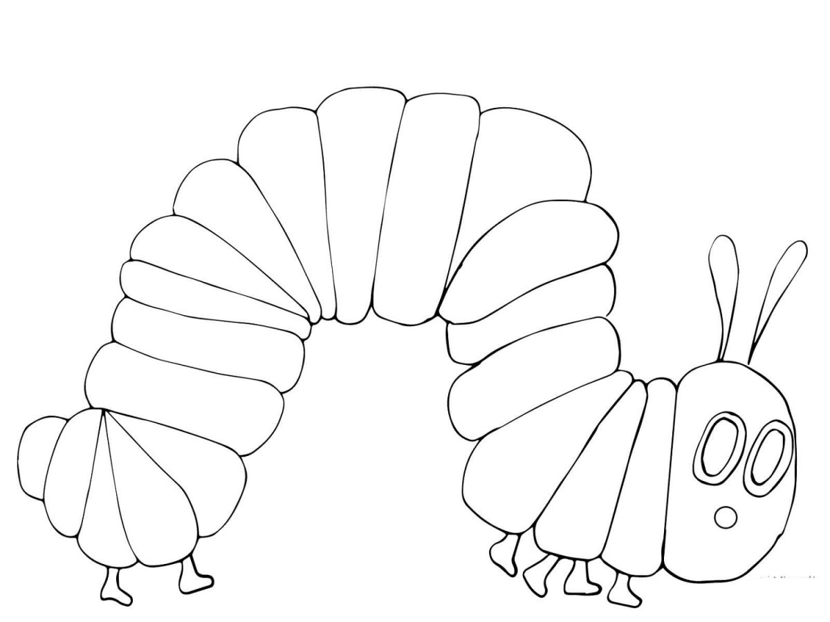 The very hungry Caterpillar раскраска