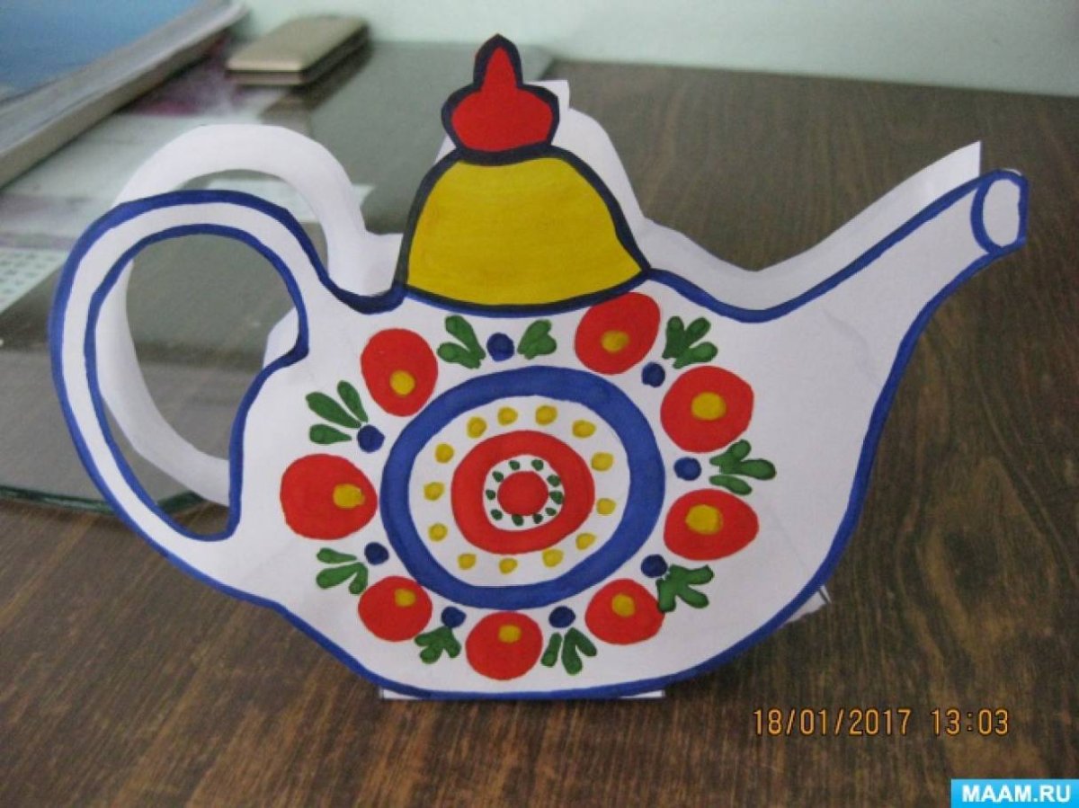 Чайник Дымковская роспись