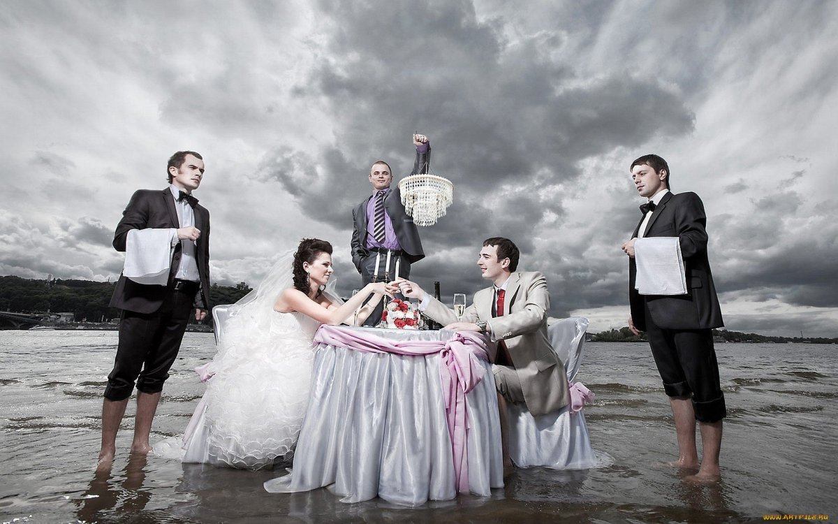 Нестандартные свадебные фотосессии