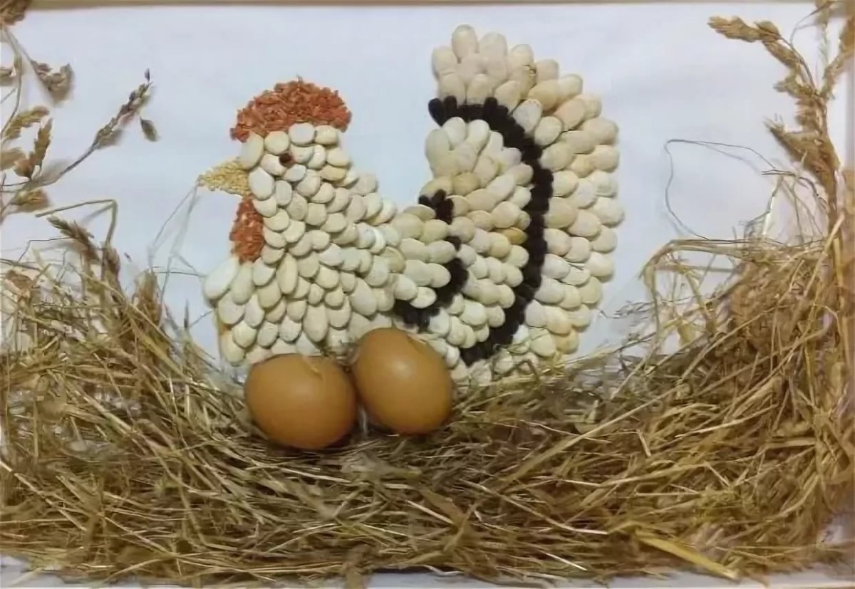 Курочка Ряба из тыквенных семечек